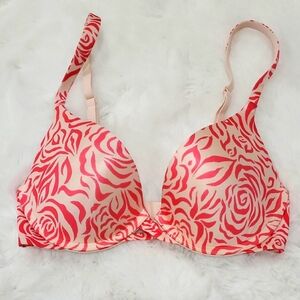 Victoria's Secret Perfect One Padded Rose Floral Bra 32C